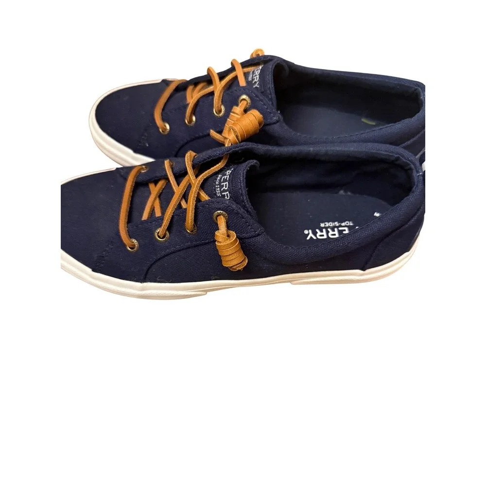Sperry Top-Sider Crest Vibe Navy Blue Canvas Sneakers Womens 8 New - Picture 4 of 7
